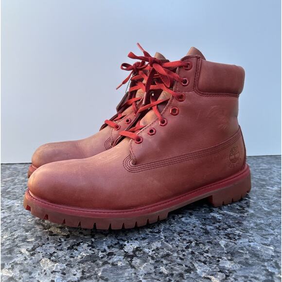 Timberland Beeline x Pharrell Red Leather Boots Men’s Size 13 M main image 13
